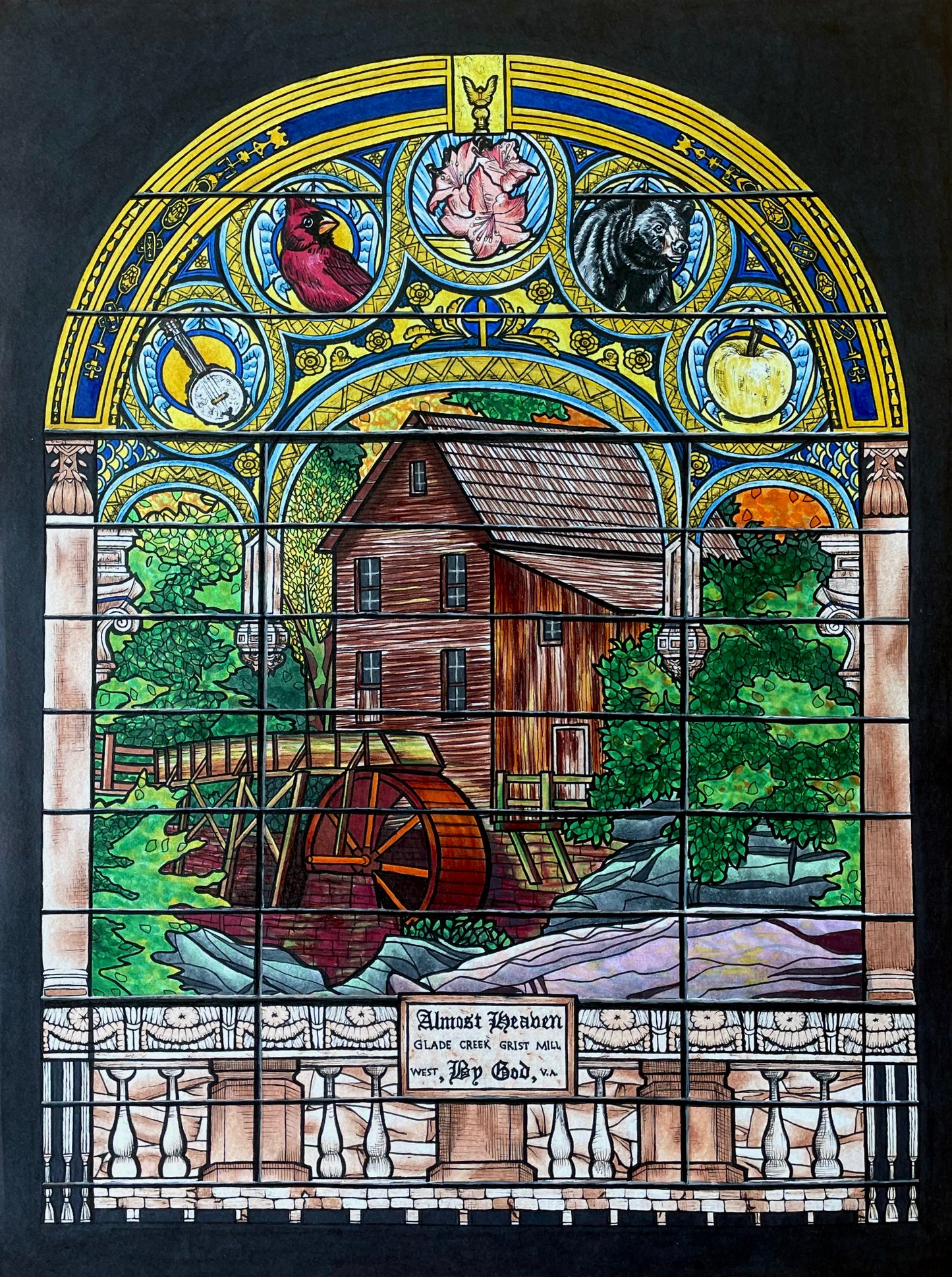 "WV Stained Glass" Print